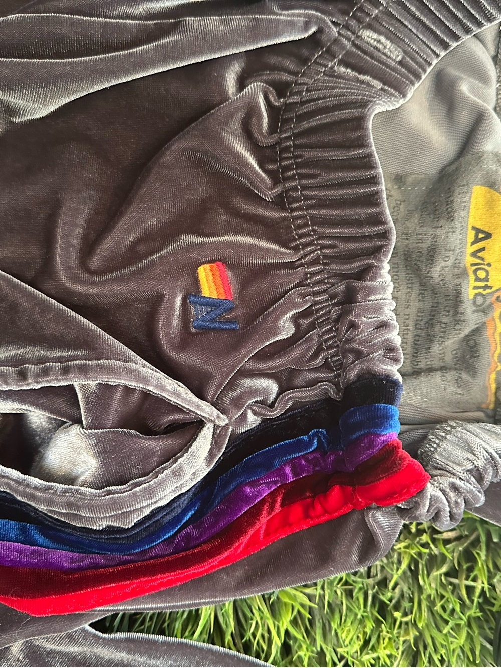 Rare Aviator Nation gray velvet sweat pants joggers XS (MSRP $220 sold out)
